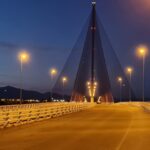 El puente atirantado de Talavera recupera la iluminación tras reponerse más de un kilómetro de cableado vandalizado