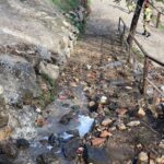 Obras en el rodadero del paseo de Cabestreros por desprendimientos tras las lluvias del domingo