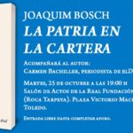 'La patria en la cartera': el juez Joaquim Bosch presenta su último libro en Toledo el 25 de octubre