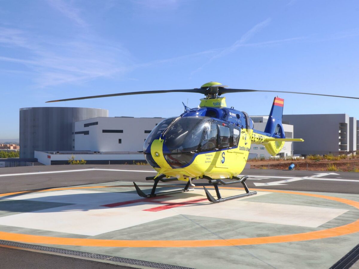 Trasladan en helicóptero a un trabajador tras sufrir un golpe en la cabeza en Navahermosa