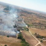 Declaran un incendio agrícola en Portillo en el que trabajan dos medios aéreos y más de 30 efectivos