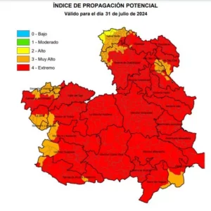 Riesgo de incendio extremo en casi toda la provincia de Toledo, donde también hay alerta amarilla por altas temperaturas