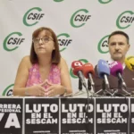 Ana Isabel Fernández y Guillermo Rubio, de CSIF, anuncian concentraciones en los hospitales contra los recortes de personal que el SESCAM niega Foto CSIF