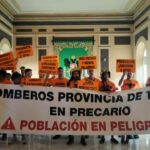 Bomberos del Consorcio de Toledo en la Diputación