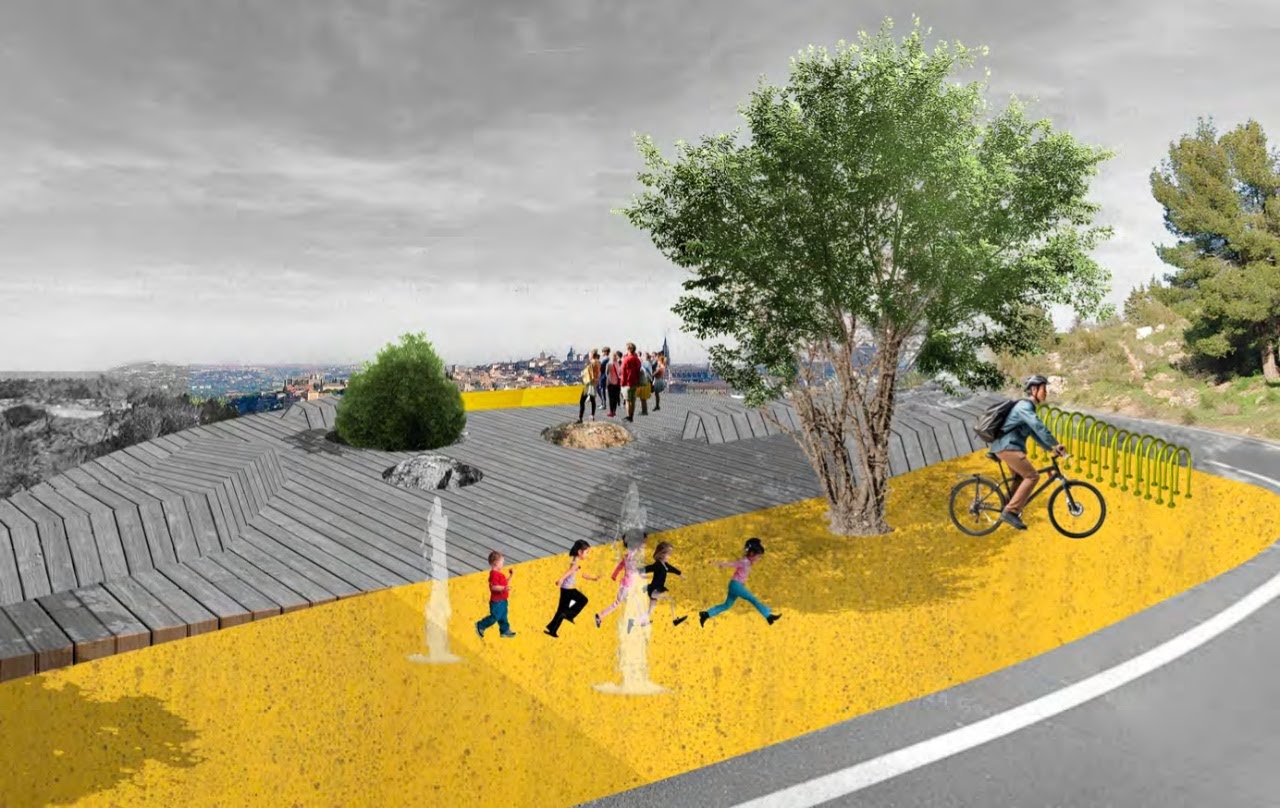 Una plaza-mirador, senderos, graderío o una fuente con chorros: así es el proyecto en el Valle que ha avivado la polémica en Toledo