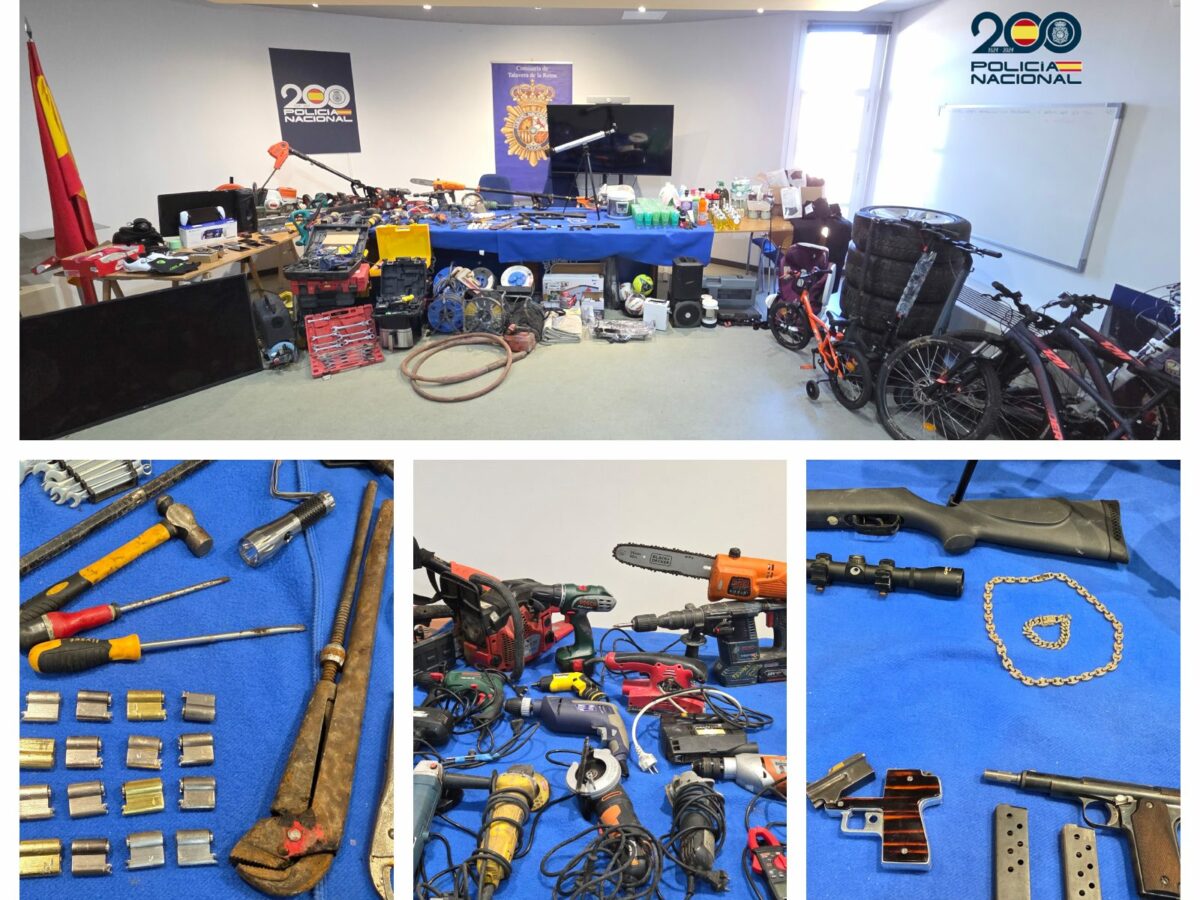 Detienen a siete personas por robar herramientas, patinetes o regalos de Navidad en Talavera