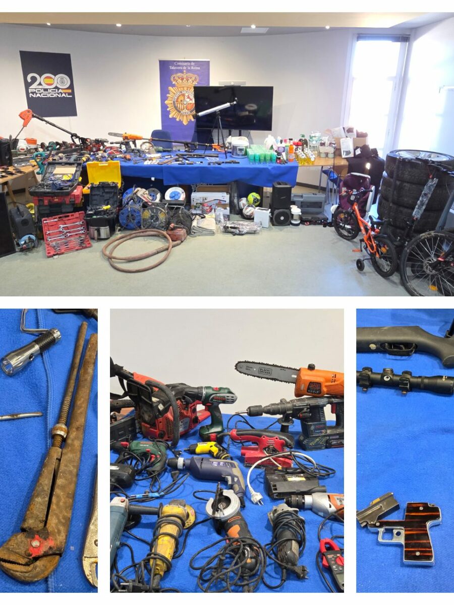 Detienen a siete personas por robar herramientas, patinetes o regalos de Navidad en Talavera