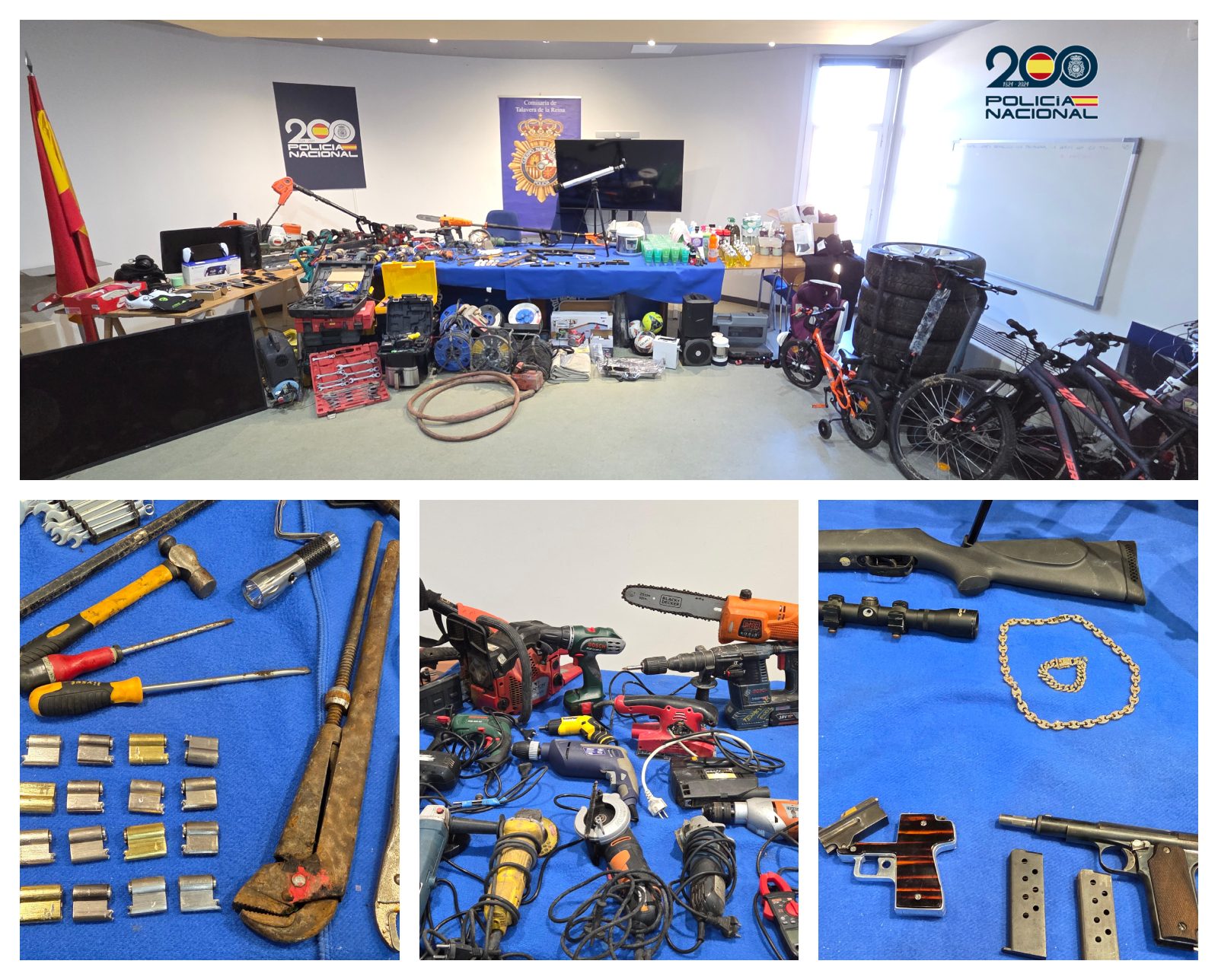 Detienen a siete personas por robar herramientas, patinetes o regalos de Navidad en Talavera