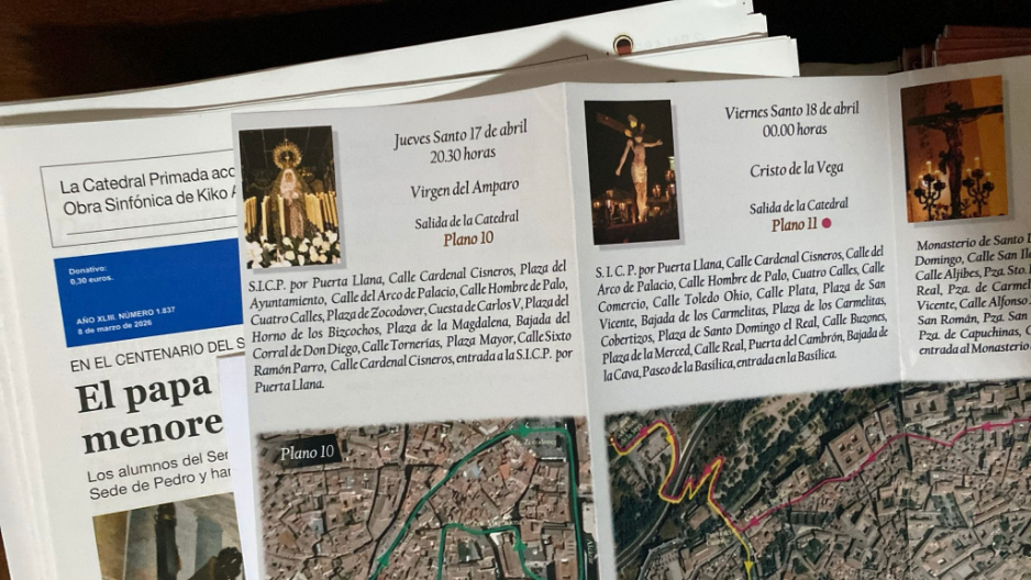 La Junta de Cofradías de Toledo distribuye 20.000 mapas de procesiones con las fechas de 2025: "Es una chapuza constante"