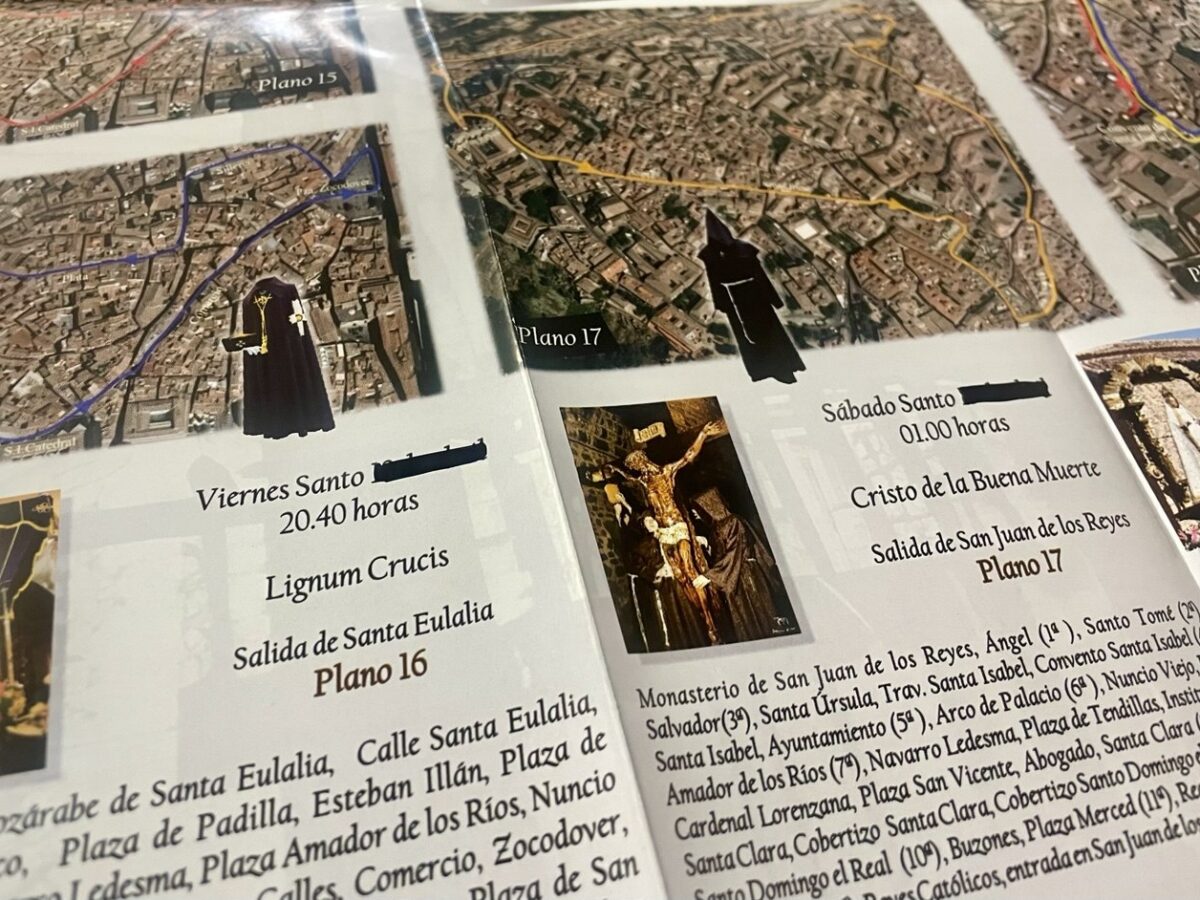Tachan a mano las fechas erróneas de los 20.000 mapas distribuidos de la Semana Santa de Toledo
