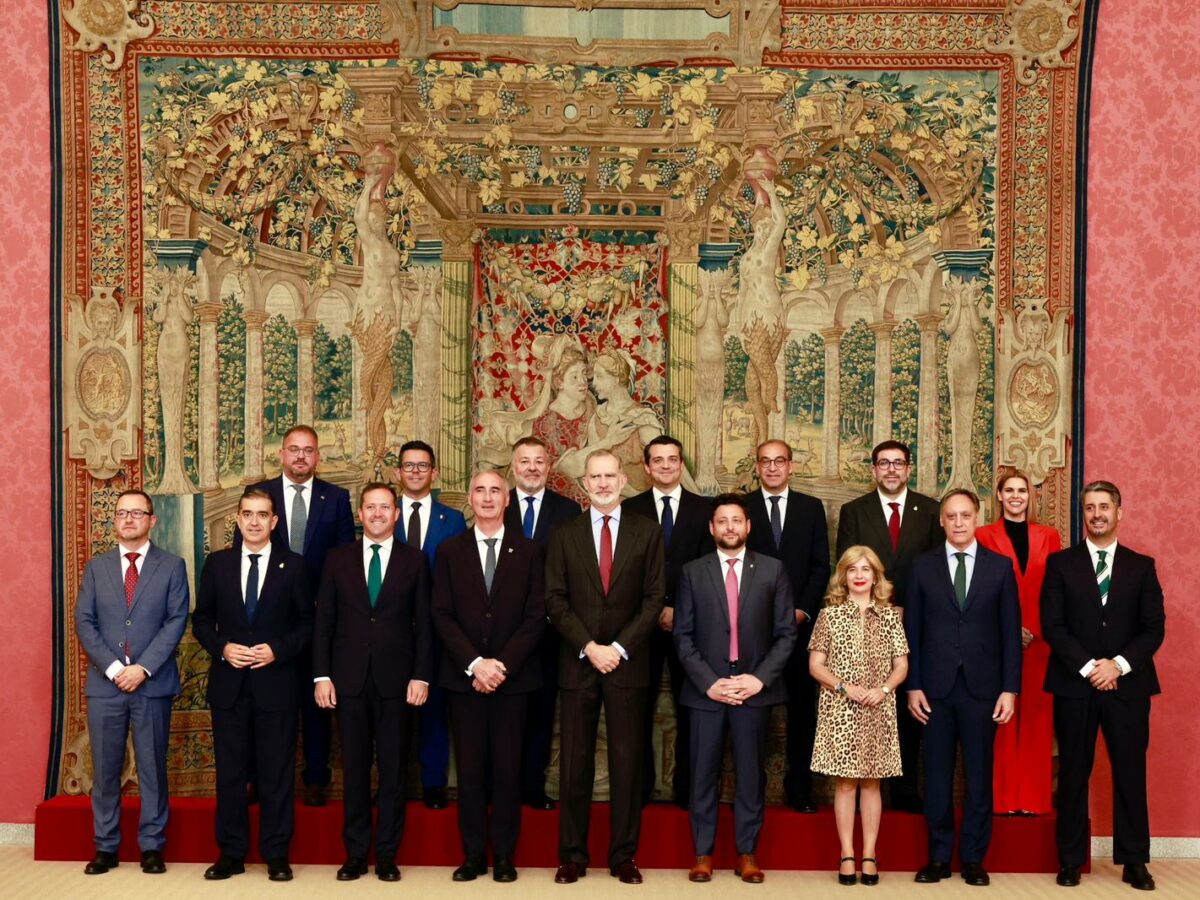 El rey recibe a Velázquez junto a todos los alcaldes de las Ciudades Patrimonio de la Humanidad de España