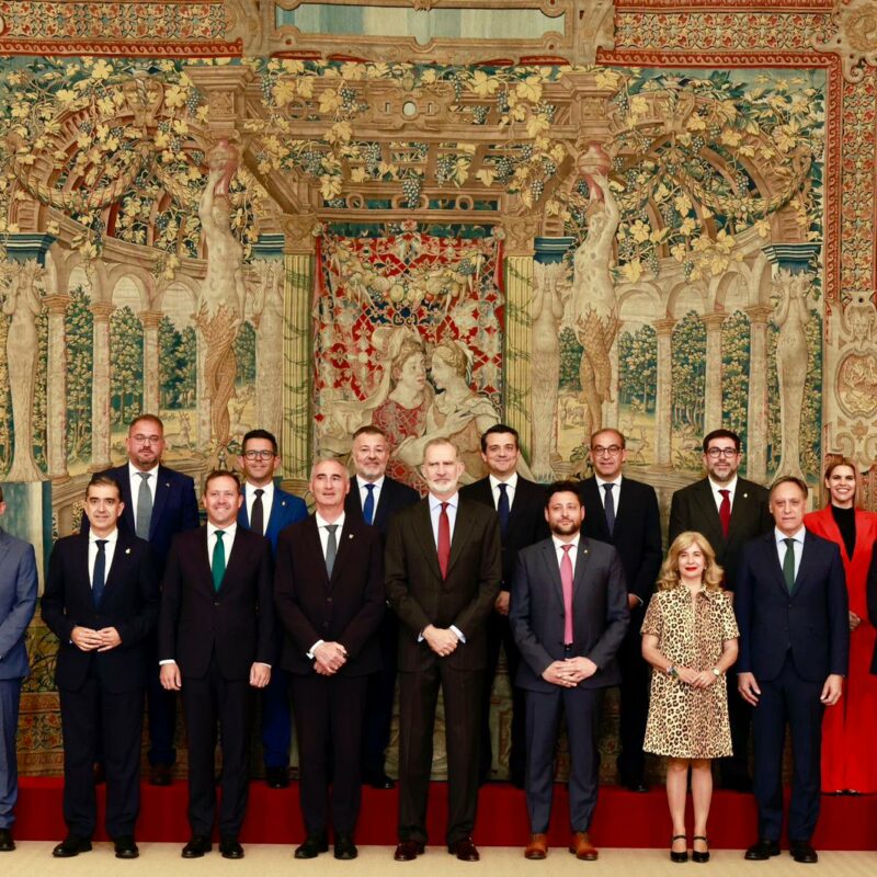 El rey recibe a Velázquez junto a todos los alcaldes de las Ciudades Patrimonio de la Humanidad de España