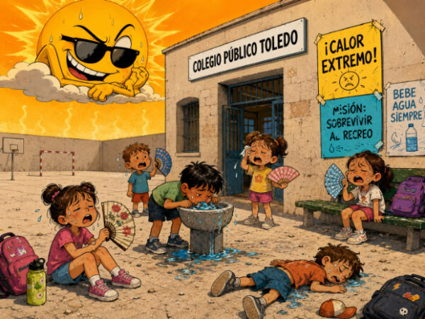 A las once de la mañana, los niños y niñas ya estaban dentro del calor