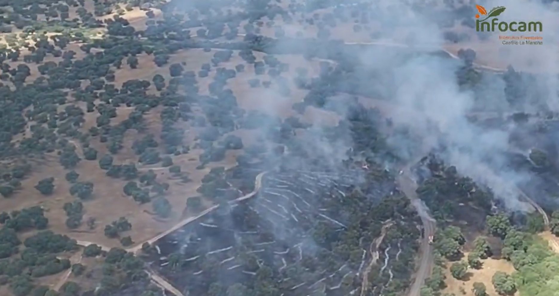 Se declara un incendio forestal en Méntrida que afectó a la carretera CM-530