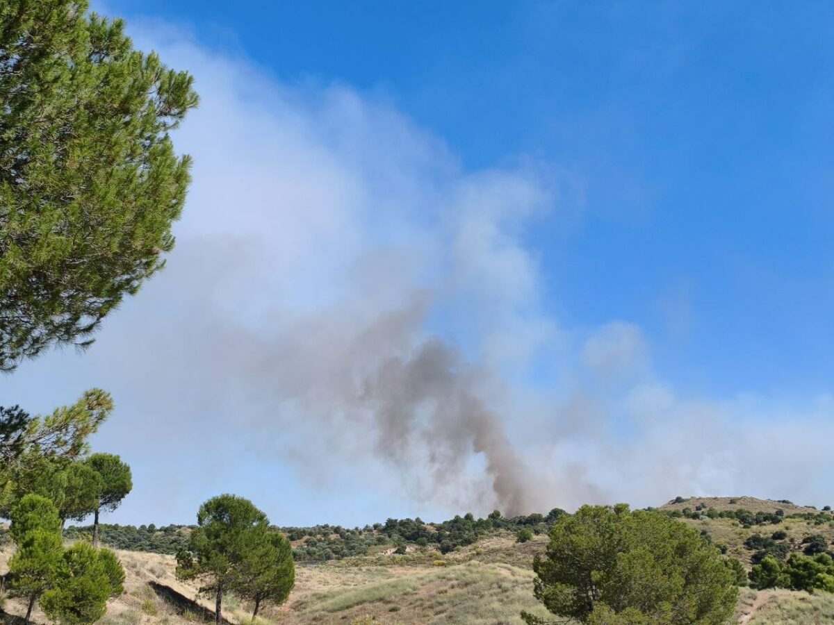 Evacúan la urbanización de las Nieves, en Nambroca, por un incendio en la Academia de Infantería de Toledo