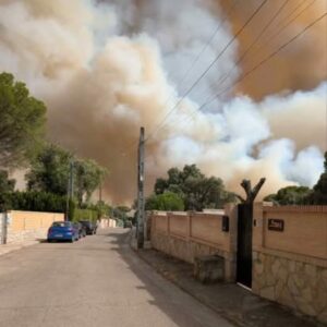 Un incendio en el pinar de Almorox obliga a evacuar toda la urbanización El Encinar del Alberche y a confinar El Romillo
