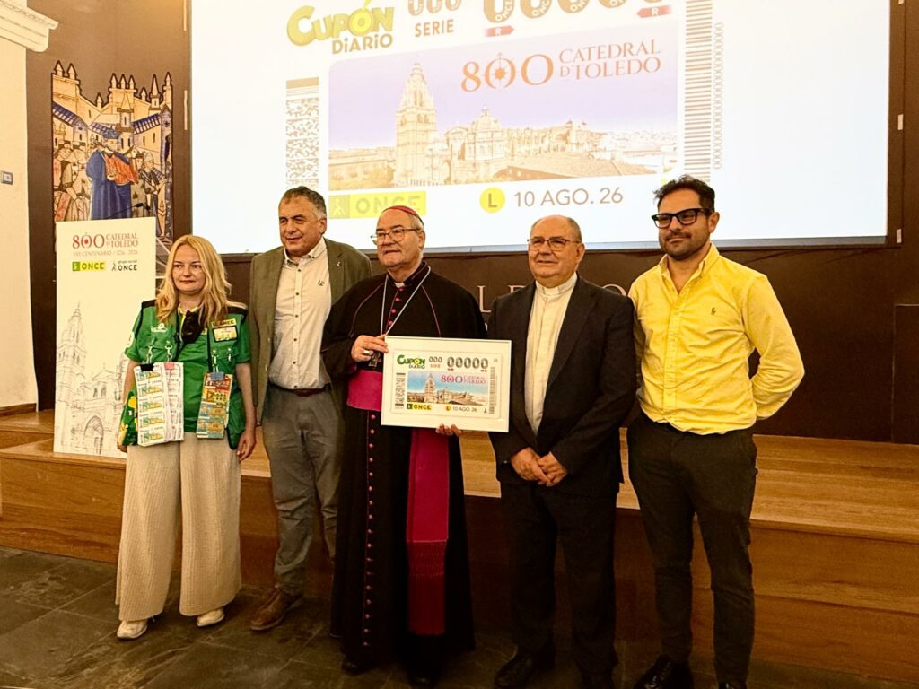 Cinco millones de cupones de la ONCE llevarán el 800 aniversario de la Catedral de Toledo por toda España