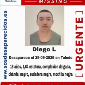 Despliegan un amplio operativo para buscar a Diego, un menor de 16 años desaparecido en Toledo