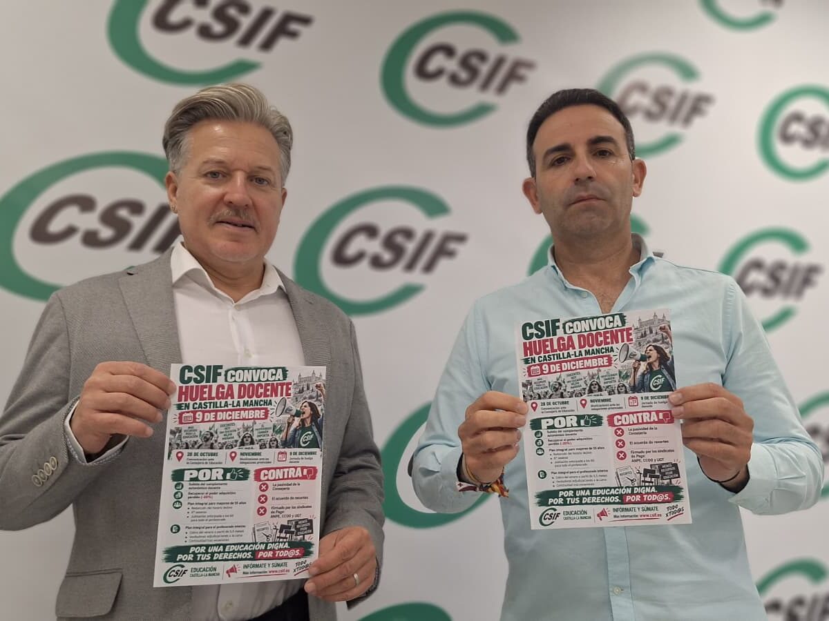 CSIF llama a la huelga en la educación pública de Castilla-La Mancha el 9 de diciembre