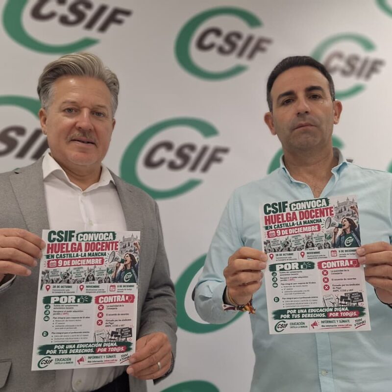 CSIF llama a la huelga en la educación pública de Castilla-La Mancha el 9 de diciembre